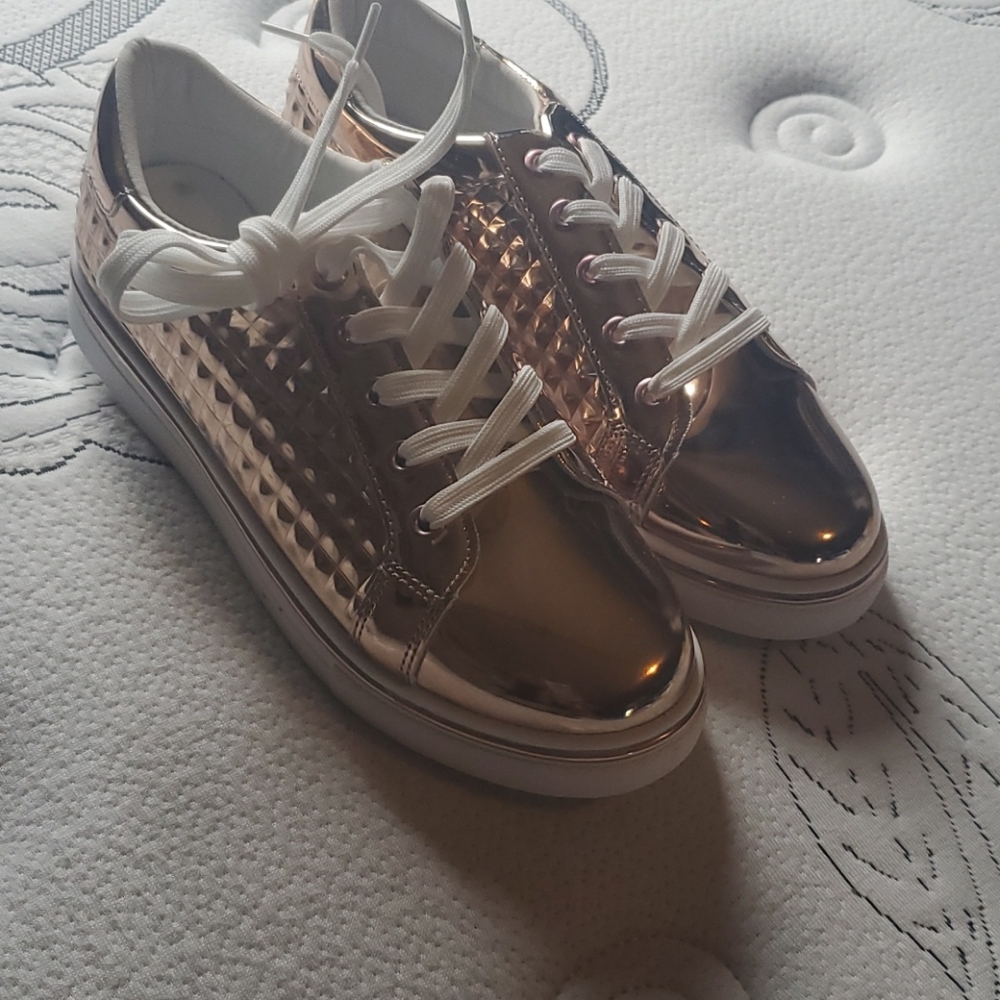 Metallic gold sneakers